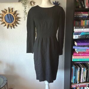 Liz Claiborne Size 8 Black sheath dress Vintage 80s/90s
